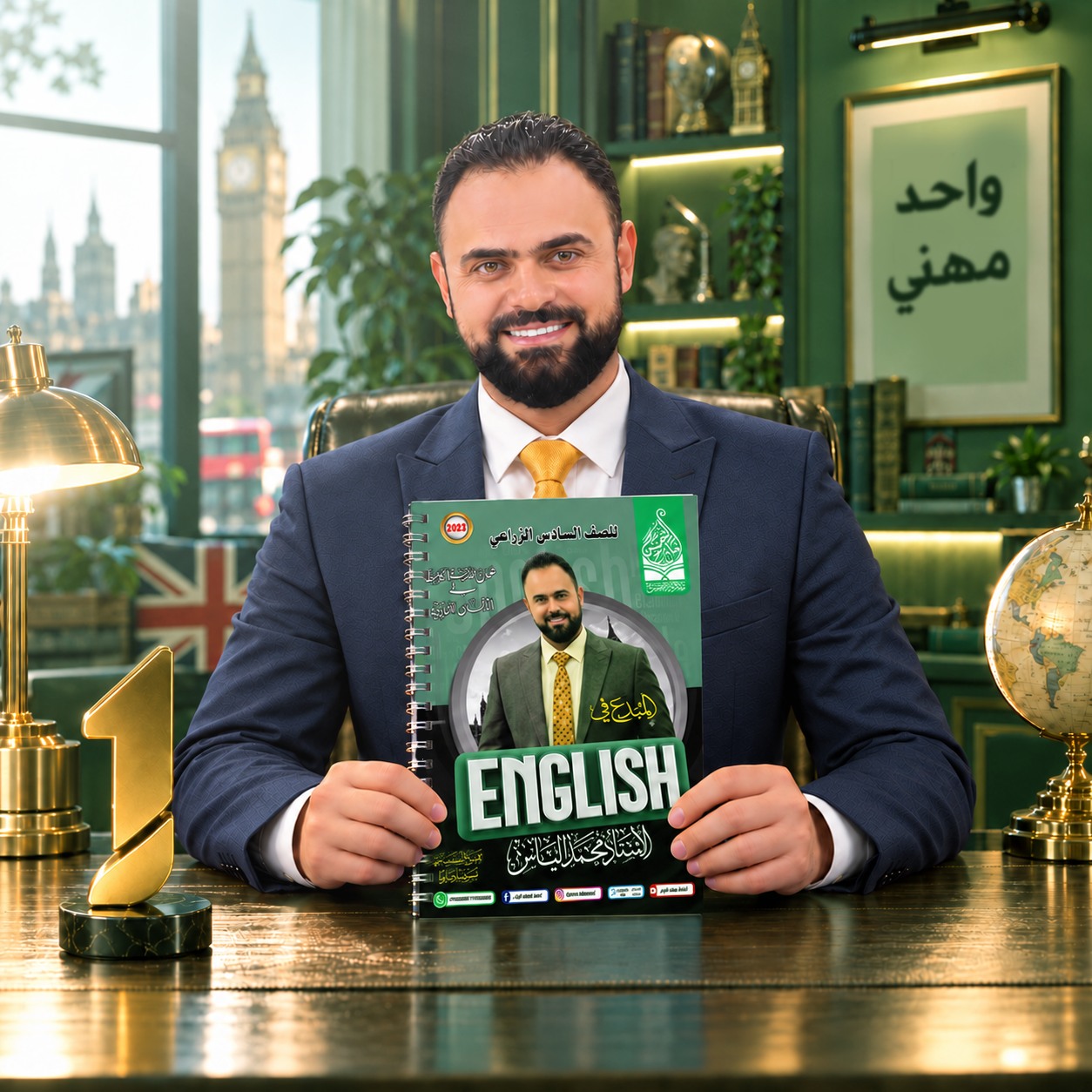 بوست اللغة الإنجليزية — محمد الياس، تصميم أخضر