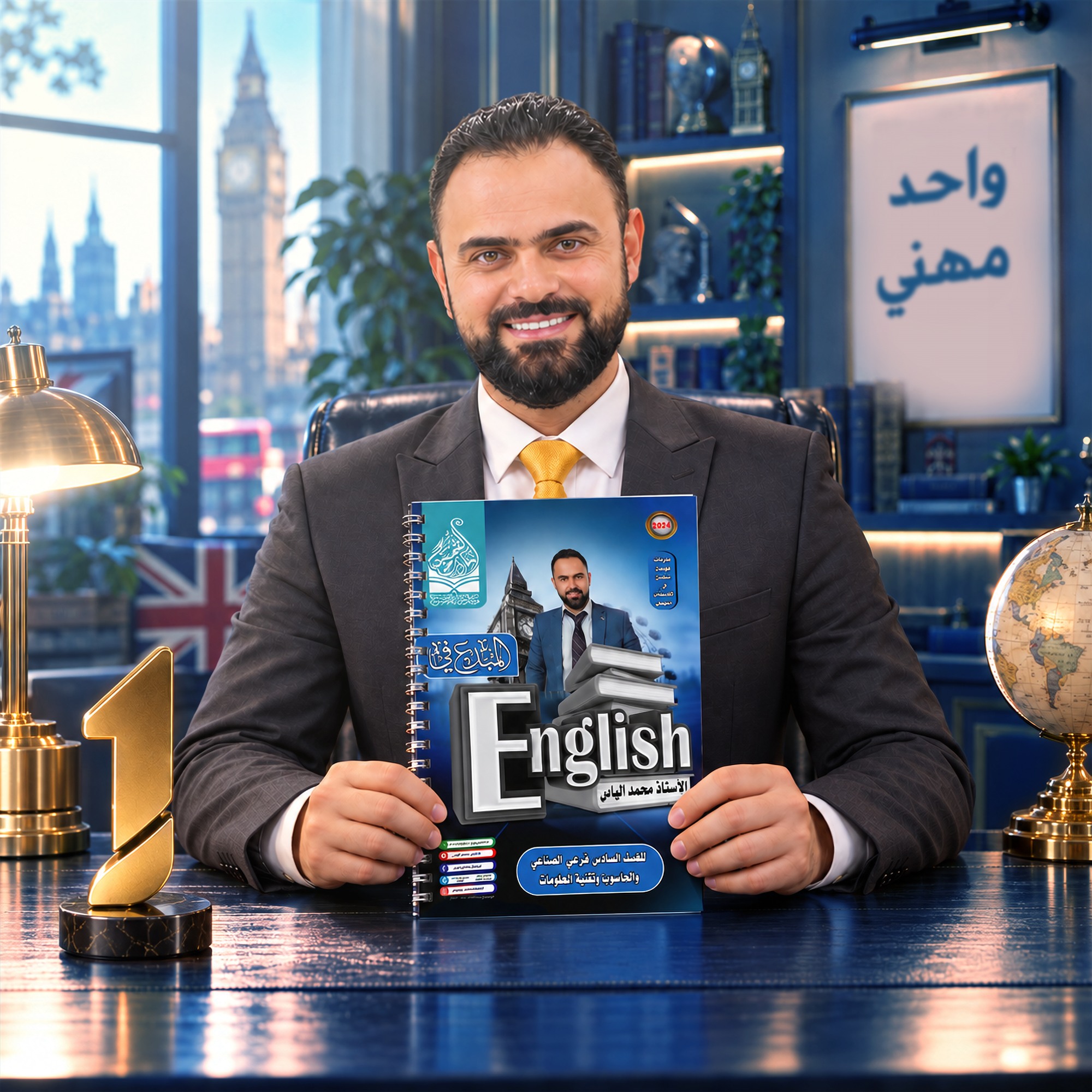 بوست اللغة الإنجليزية — محمد الياس، تصميم أزرق